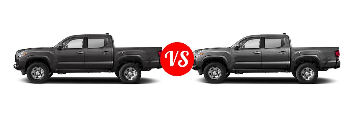 2021 Toyota Tacoma 2WD Pickup Limited / SR vs. 2022 Toyota Tacoma Pickup Limited / SR - Side Comparison