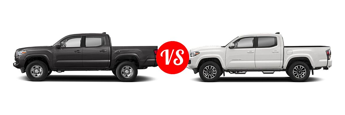 2021 Toyota Tacoma 2WD Pickup Limited / SR vs. 2022 Toyota Tacoma Pickup TRD Sport - Side Comparison