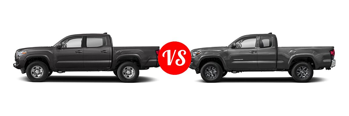 2021 Toyota Tacoma 2WD Pickup Limited / SR vs. 2022 Toyota Tacoma Pickup SR / SR5 / TRD Sport - Side Comparison