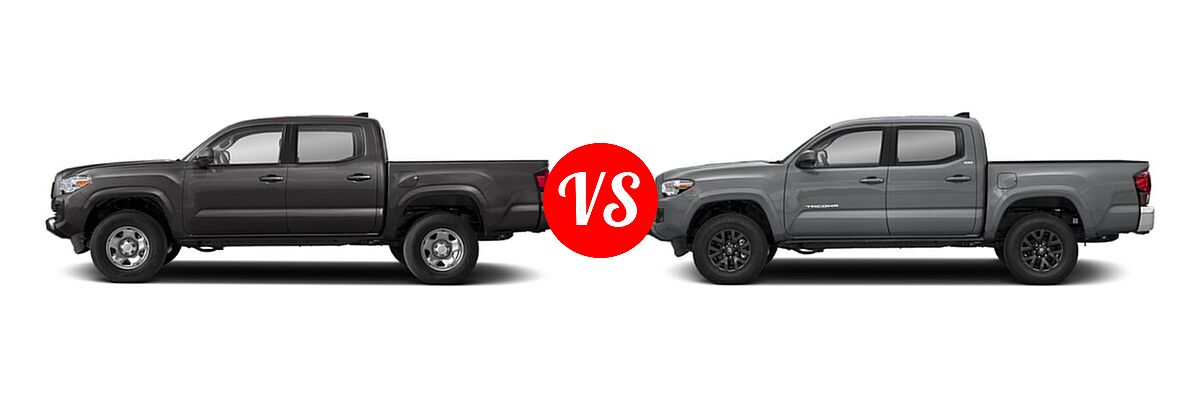 2021 Toyota Tacoma 2WD Pickup Limited / SR vs. 2022 Toyota Tacoma Pickup SR5 - Side Comparison