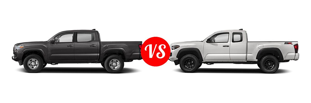 2021 Toyota Tacoma 2WD Pickup Limited / SR vs. 2022 Toyota Tacoma Pickup SR - Side Comparison