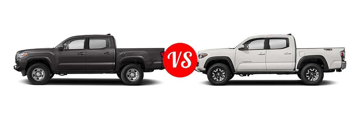 2021 Toyota Tacoma 2WD Pickup Limited / SR vs. 2022 Toyota Tacoma Pickup TRD Off Road - Side Comparison