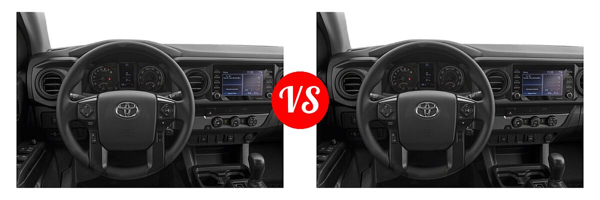 2021 Toyota Tacoma 2WD Pickup Limited / SR vs. 2022 Toyota Tacoma Pickup Limited / SR - Dashboard Comparison