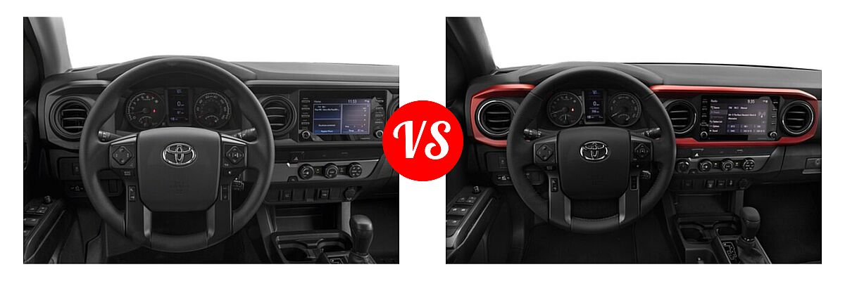 2021 Toyota Tacoma 2WD Pickup Limited / SR vs. 2022 Toyota Tacoma Pickup TRD Sport - Dashboard Comparison