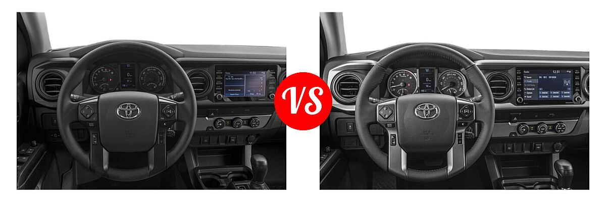 2021 Toyota Tacoma 2WD Pickup Limited / SR vs. 2022 Toyota Tacoma Pickup SR / SR5 / TRD Sport - Dashboard Comparison