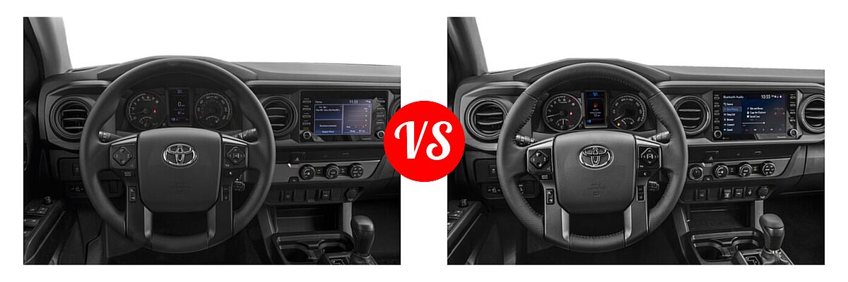 2021 Toyota Tacoma 2WD Pickup Limited / SR vs. 2022 Toyota Tacoma Pickup TRD Off Road - Dashboard Comparison