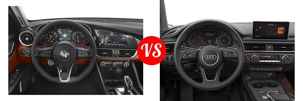 2021 Alfa Romeo Giulia Sedan AWD / RWD / Ti / Ti Sport vs. 2018 Audi A4 Sedan Premium / Premium Plus / Prestige - Dashboard Comparison