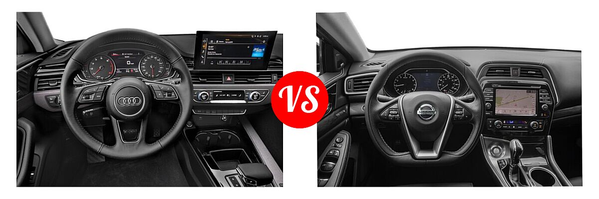 2021 Audi A4 Sedan Premium / Premium Plus / Prestige / S line Premium / S line Premium Plus / S line Prestige vs. 2021 Nissan Maxima Sedan Platinum - Dashboard Comparison