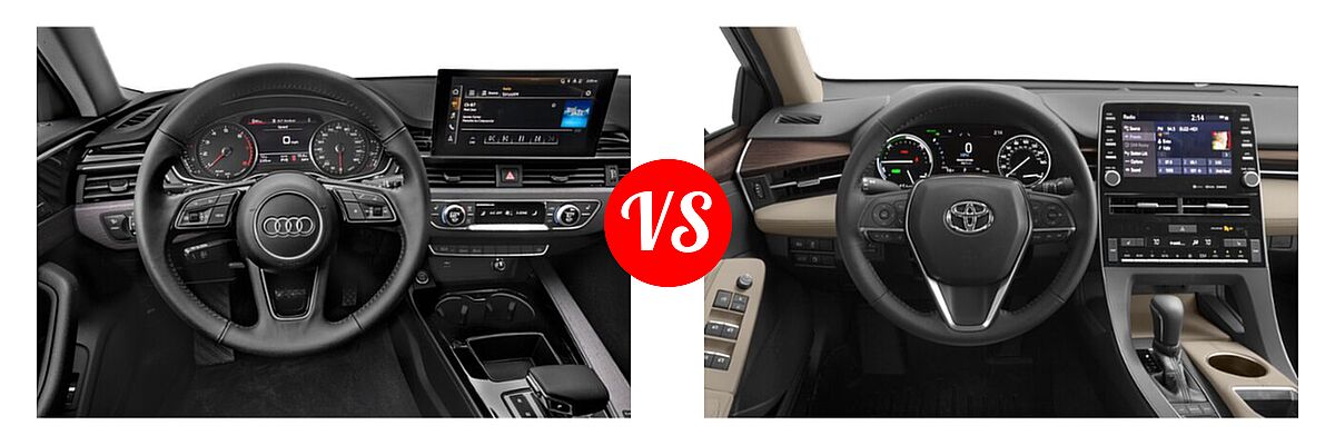 2021 Audi A4 Sedan Premium / Premium Plus / Prestige / S line Premium / S line Premium Plus / S line Prestige vs. 2021 Toyota Avalon Hybrid Sedan Hybrid Hybrid XLE - Dashboard Comparison