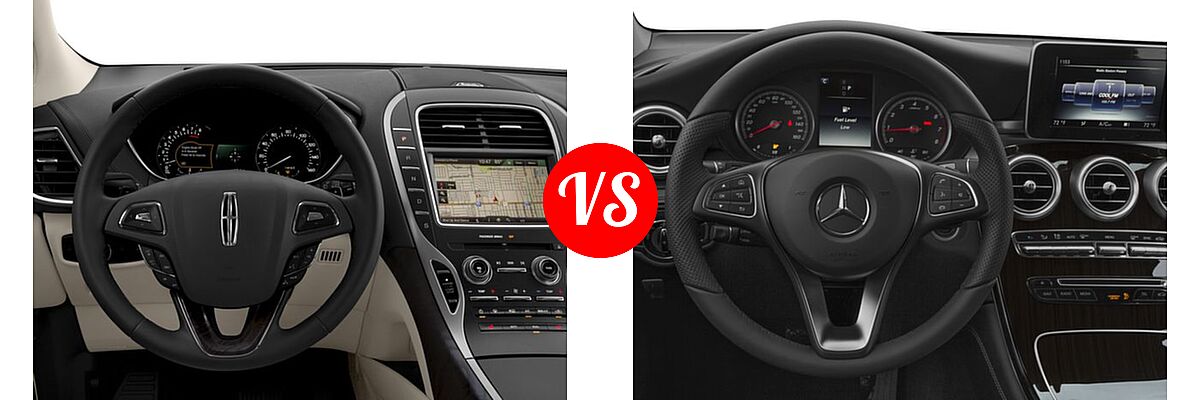 2017 Lincoln MKX SUV Black Label / Premiere / Reserve / Select vs. 2017 Mercedes-Benz GLC-Class SUV GLC 300 - Dashboard Comparison