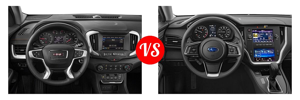 2021 GMC Terrain SUV SL / SLE vs. 2021 Subaru Outback SUV CVT - Dashboard Comparison