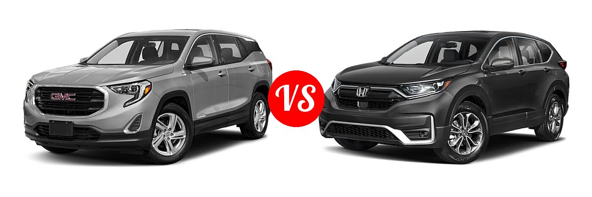 2021 GMC Terrain SUV SL / SLE vs. 2021 Honda CR-V SUV EX-L - Front Left Comparison