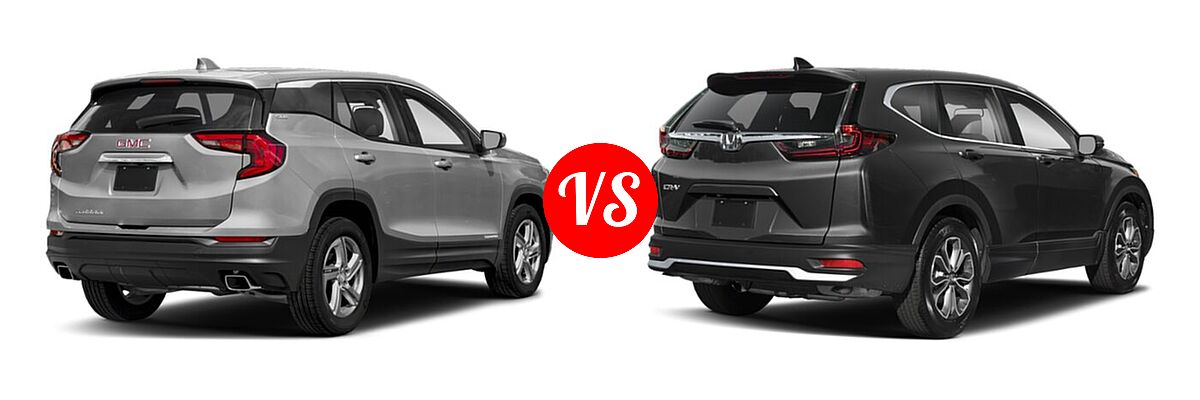 2021 GMC Terrain SUV SL / SLE vs. 2021 Honda CR-V SUV EX-L - Rear Right Comparison