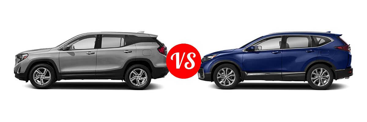 2021 GMC Terrain SUV SL / SLE vs. 2021 Honda CR-V SUV Touring - Side Comparison