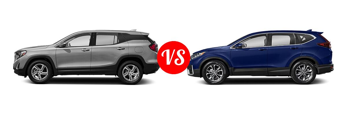 2021 GMC Terrain SUV SL / SLE vs. 2021 Honda CR-V SUV EX - Side Comparison