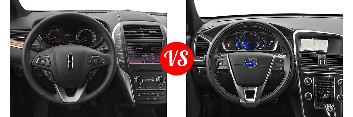 2017 Lincoln MKC SUV Black Label / Premiere / Reserve / Select vs. 2017 Volvo XC60 SUV R-Design - Dashboard Comparison