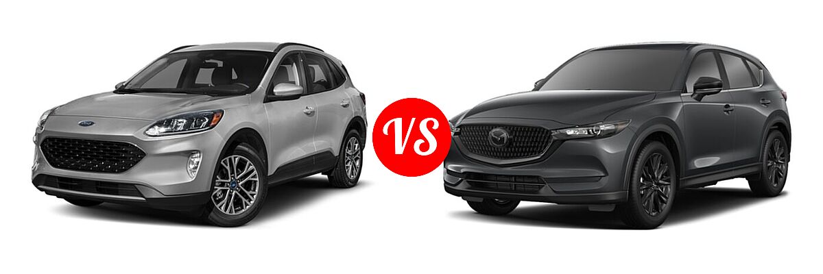 2021 Ford Escape SUV SEL vs. 2021 Mazda CX-5 SUV Carbon Edition - Front Left Comparison