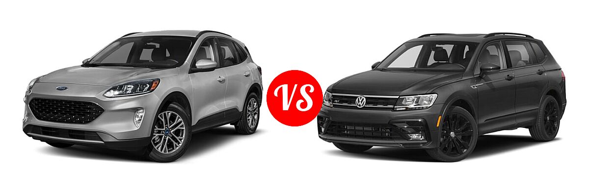 2021 Ford Escape SUV SEL vs. 2021 Volkswagen Tiguan SUV SE R-Line Black - Front Left Comparison