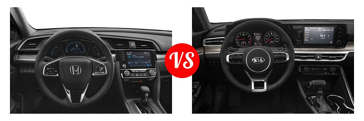 2021 Honda Civic Sedan EX-L vs. 2021 Kia K5 Sedan EX - Dashboard Comparison
