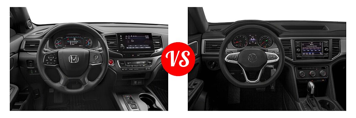 2021 Honda Passport SUV Sport vs. 2021 Volkswagen Atlas Cross Sport SUV 2.0T S / 2.0T SE / 2.0T SE w/Technology / 2.0T SEL / 2.0T SEL Premium / 3.6L V6 SE w/Technology / 3.6L V6 SE w/Technology R-Line / 3.6L V6 SEL / 3.6L V6 SEL Premium / 3.6L V6 SEL Premium R-Line / 3.6L V6 SEL R-Line - Dashboard Comparison