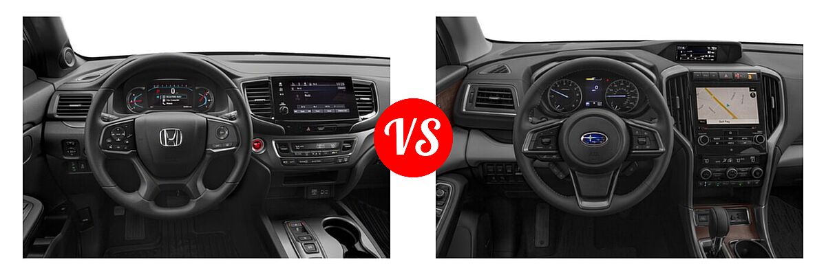 2021 Honda Passport SUV Sport vs. 2021 Subaru Ascent SUV Touring - Dashboard Comparison
