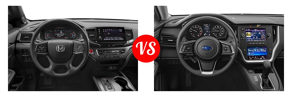 2021 Honda Passport SUV Sport vs. 2021 Subaru Outback SUV CVT - Dashboard Comparison