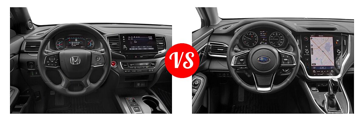 2021 Honda Passport SUV Sport vs. 2021 Subaru Outback SUV Limited XT / Touring XT - Dashboard Comparison
