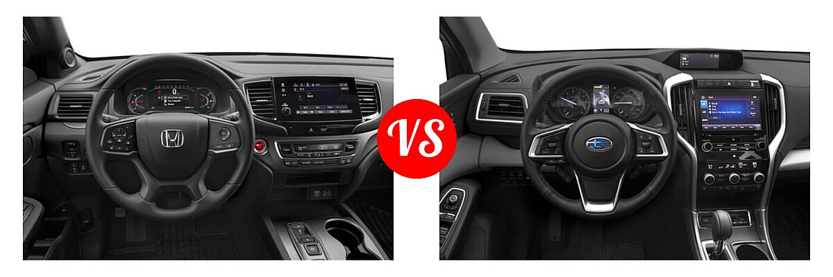 2021 Honda Passport SUV Sport vs. 2021 Subaru Ascent SUV Limited - Dashboard Comparison