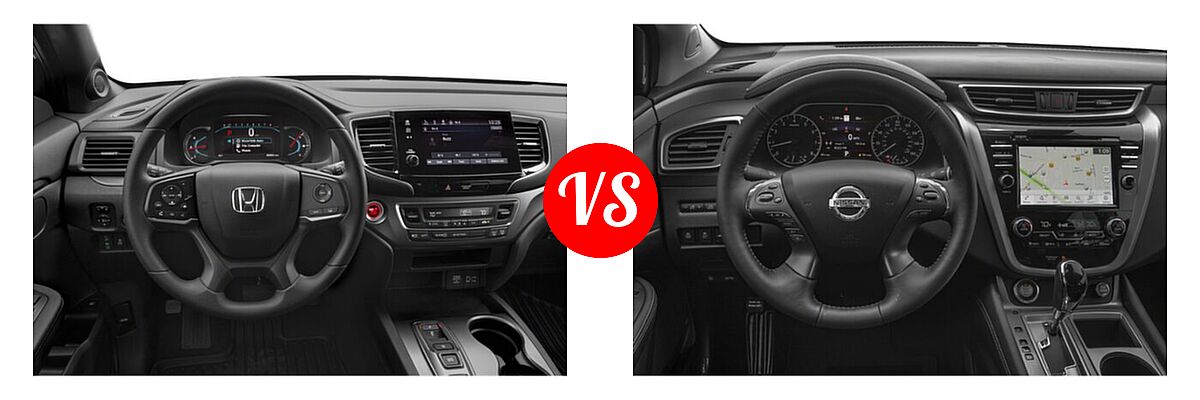 2021 Honda Passport SUV Sport vs. 2021 Nissan Murano SUV Platinum / SL - Dashboard Comparison