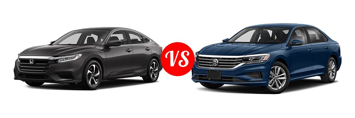 2021 Honda Insight Sedan Hybrid LX vs. 2021 Volkswagen Passat Sedan 2.0T S / 2.0T SE - Front Left Comparison