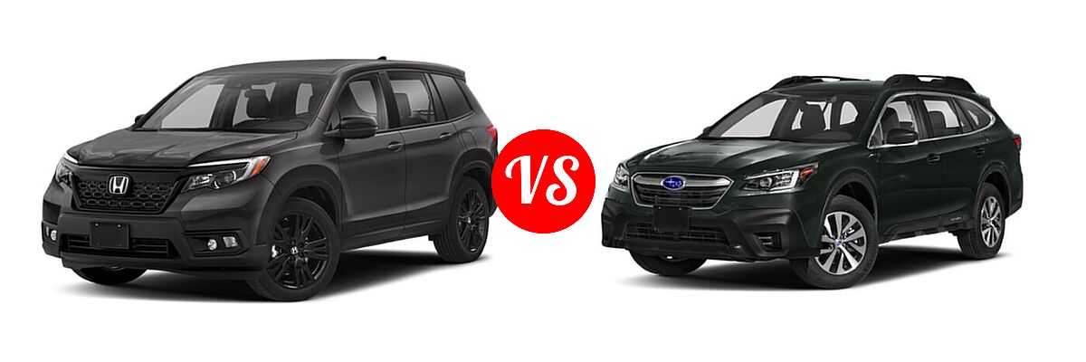 2021 Honda Passport SUV Sport vs. 2021 Subaru Outback SUV CVT - Front Left Comparison