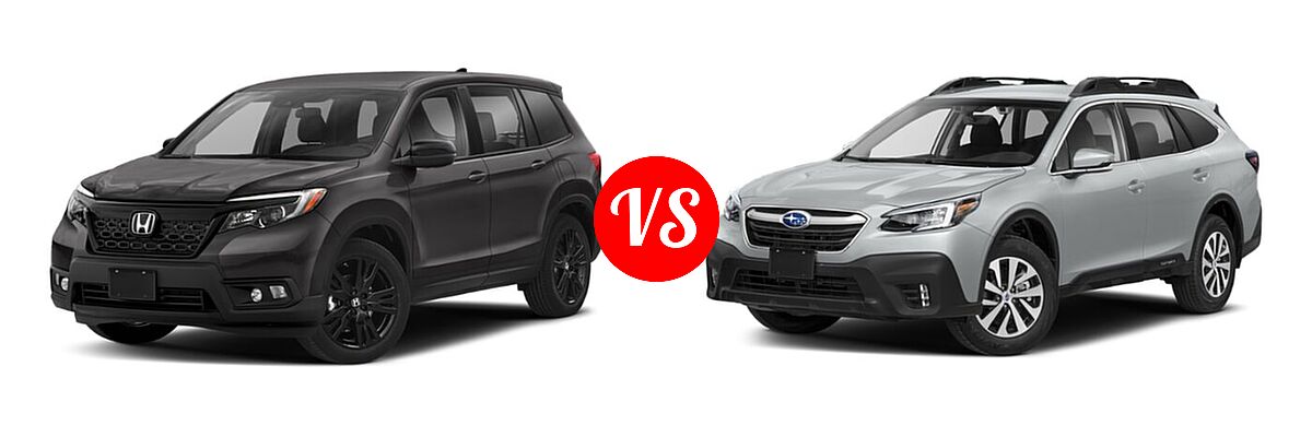 2021 Honda Passport SUV Sport vs. 2021 Subaru Outback SUV Premium - Front Left Comparison