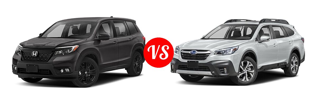 2021 Honda Passport SUV Sport vs. 2021 Subaru Outback SUV Limited XT / Touring XT - Front Left Comparison