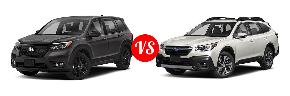 2021 Honda Passport SUV Sport vs. 2021 Subaru Outback SUV Limited - Front Left Comparison