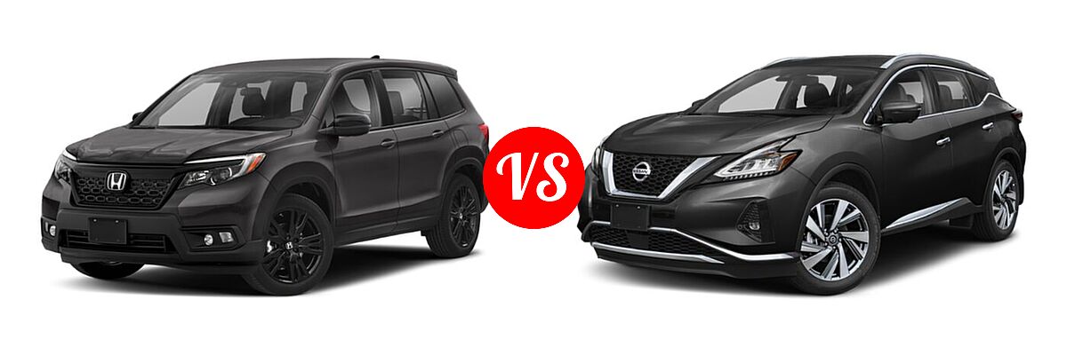 2021 Honda Passport SUV Sport vs. 2021 Nissan Murano SUV Platinum / SL - Front Left Comparison