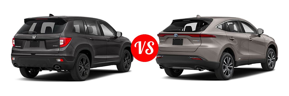 2021 Honda Passport SUV Sport vs. 2021 Toyota Venza SUV LE - Rear Right Comparison