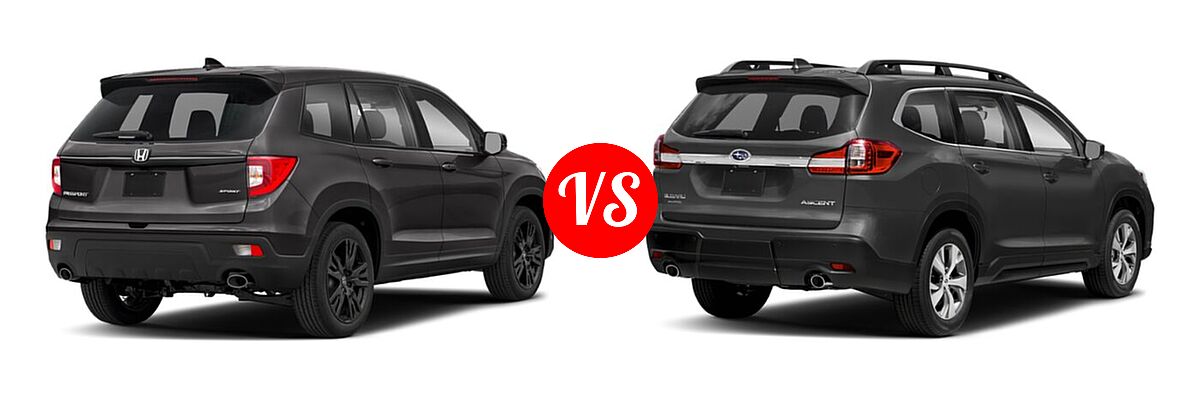 2021 Honda Passport SUV Sport vs. 2021 Subaru Ascent SUV Premium - Rear Right Comparison