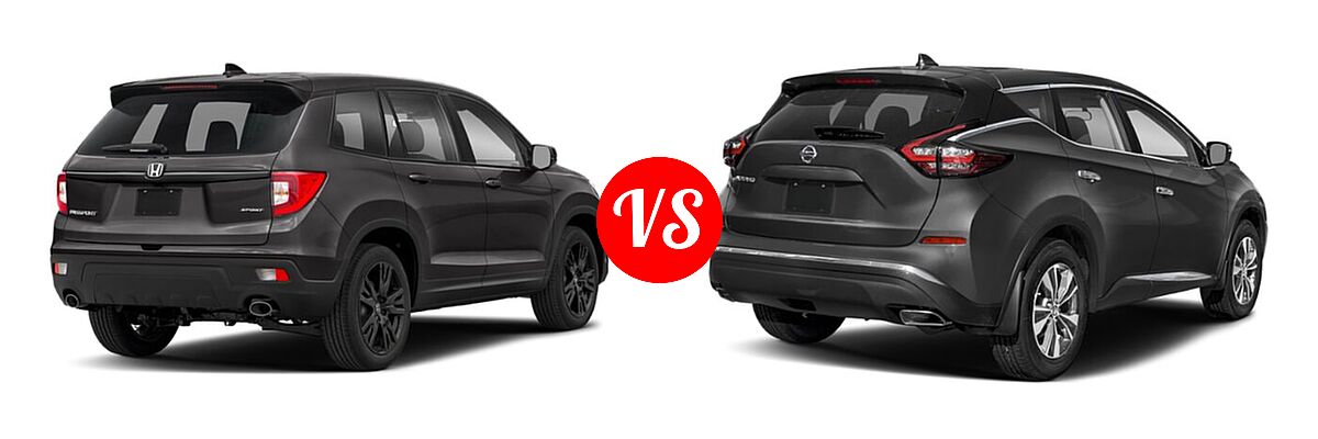 2021 Honda Passport SUV Sport vs. 2021 Nissan Murano SUV S / SV - Rear Right Comparison