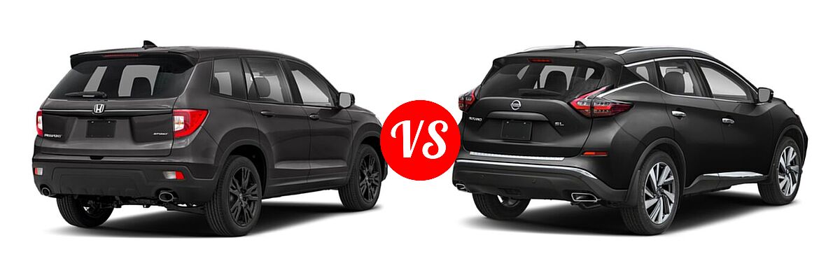 2021 Honda Passport SUV Sport vs. 2021 Nissan Murano SUV Platinum / SL - Rear Right Comparison