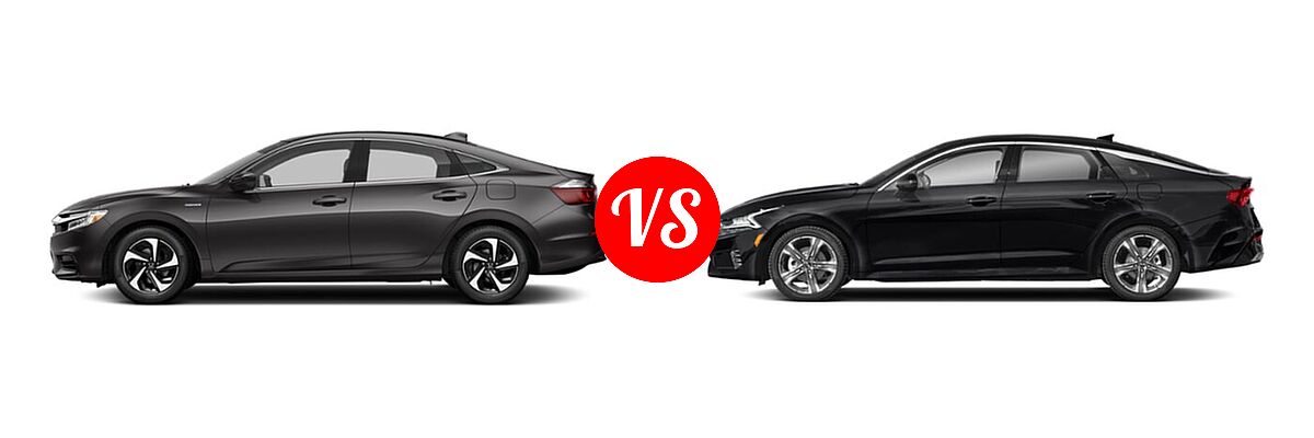 2021 Honda Insight Sedan Hybrid LX vs. 2021 Kia K5 Sedan EX - Side Comparison