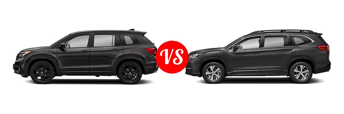 2021 Honda Passport SUV Sport vs. 2021 Subaru Ascent SUV 8-Passenger - Side Comparison