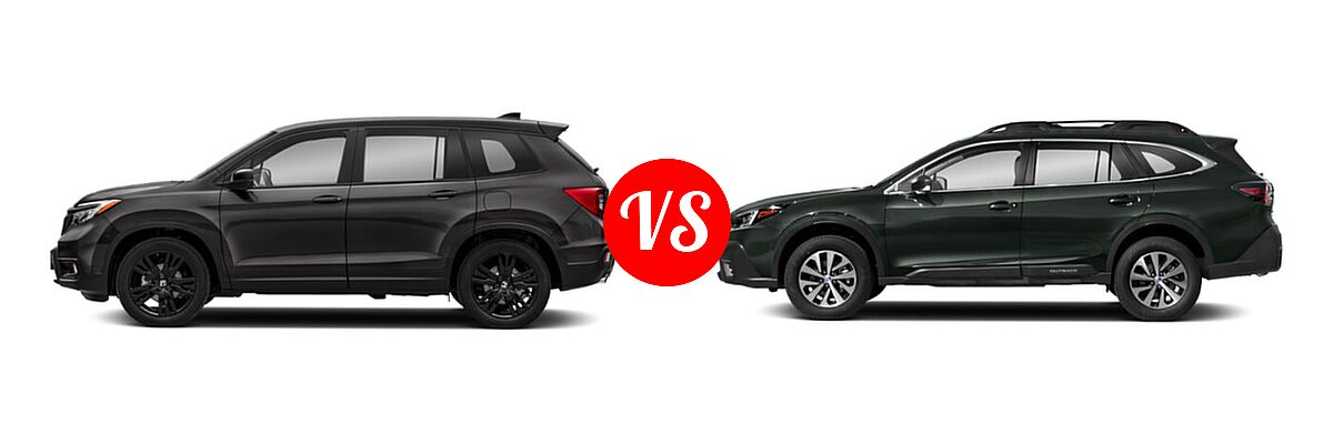 2021 Honda Passport SUV Sport vs. 2021 Subaru Outback SUV CVT - Side Comparison