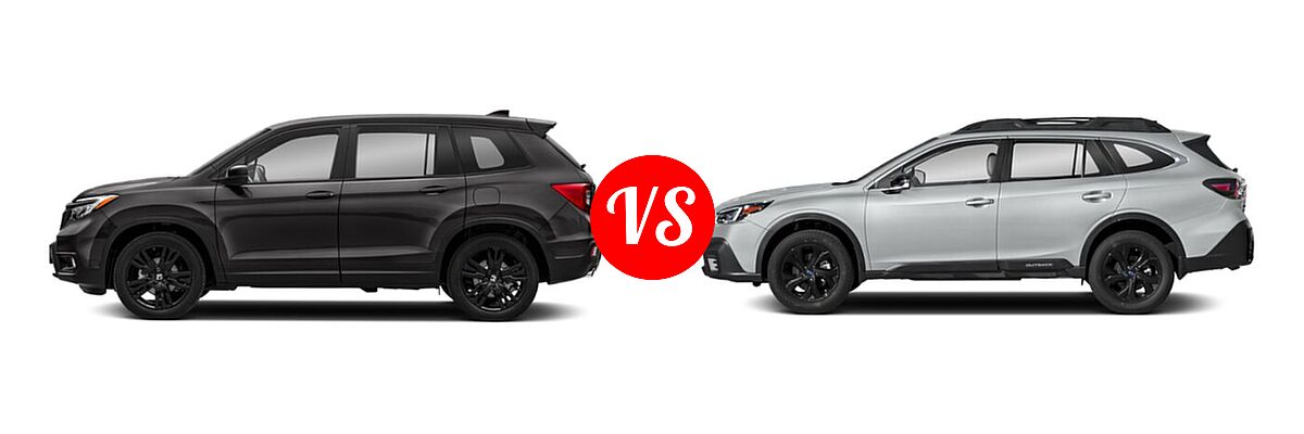 2021 Honda Passport SUV Sport vs. 2021 Subaru Outback SUV Onyx Edition XT - Side Comparison
