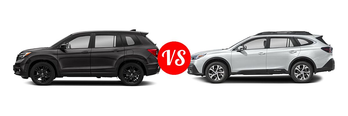2021 Honda Passport SUV Sport vs. 2021 Subaru Outback SUV Limited XT / Touring XT - Side Comparison
