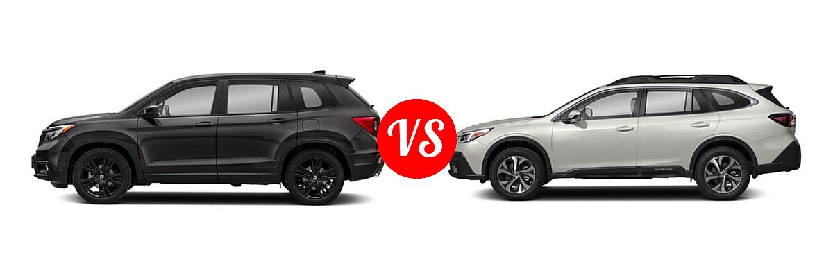 2021 Honda Passport SUV Sport vs. 2021 Subaru Outback SUV Limited - Side Comparison