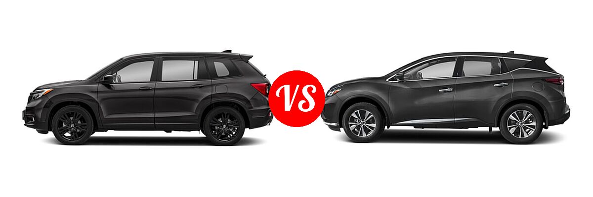 2021 Honda Passport SUV Sport vs. 2021 Nissan Murano SUV S / SV - Side Comparison