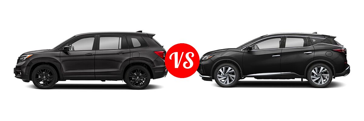 2021 Honda Passport SUV Sport vs. 2021 Nissan Murano SUV Platinum / SL - Side Comparison