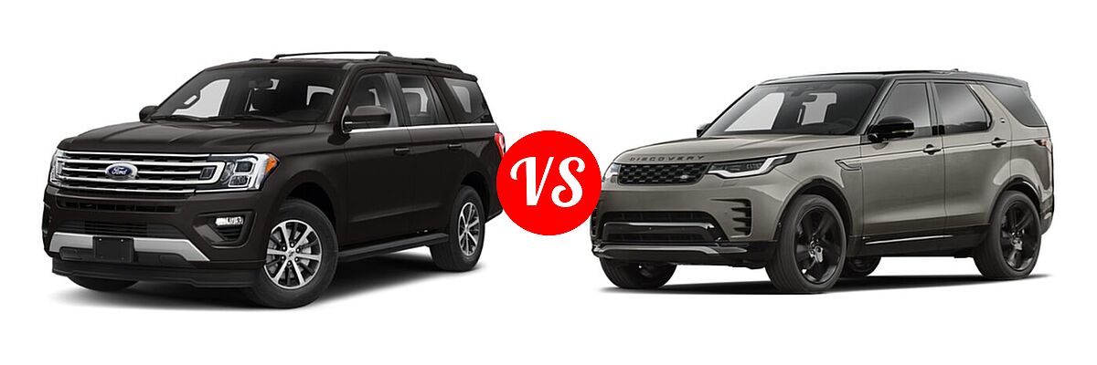 2021 Ford Expedition SUV King Ranch / Limited / XL / XLT vs. 2021 Land Rover Discovery SUV HSE R-Dynamic / S / S R-Dynamic - Front Left Comparison