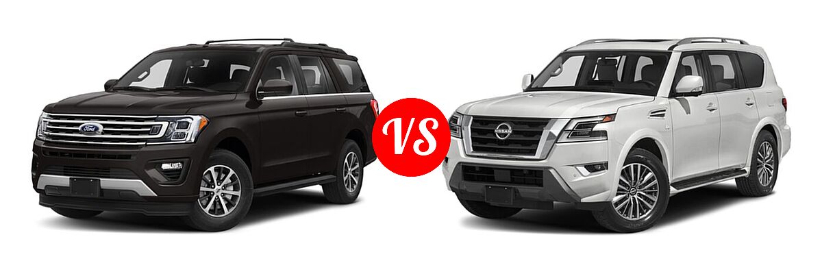 2021 Ford Expedition SUV King Ranch / Limited / XL / XLT vs. 2021 Nissan Armada SUV SL - Front Left Comparison