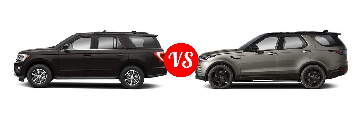 2021 Ford Expedition SUV King Ranch / Limited / XL / XLT vs. 2021 Land Rover Discovery SUV HSE R-Dynamic / S / S R-Dynamic - Side Comparison